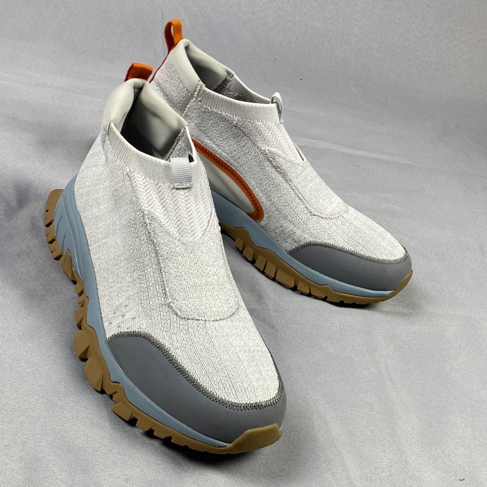 Zara Gray and Tan Sneakers with Orange Accents